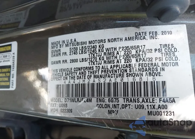 4A4JM2AS2AE016816: 43065777