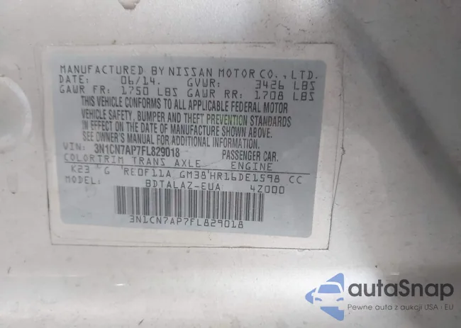 3N1CN7AP7FL829018: 43064905