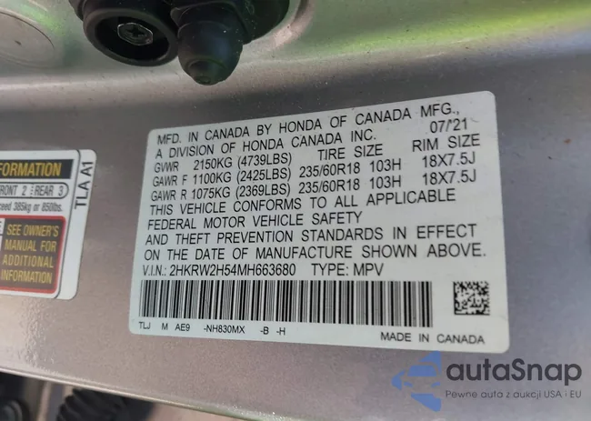 2HKRW2H54MH663680: 43066314