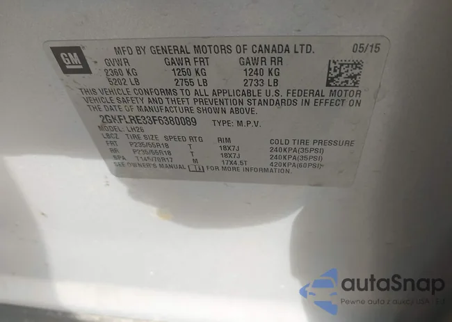 2GKFLRE33F6380089: 43066612