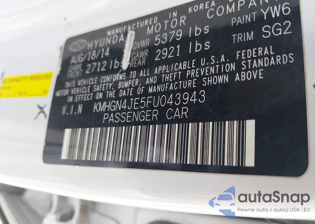 KMHGN4JE5FU043943: 43066633