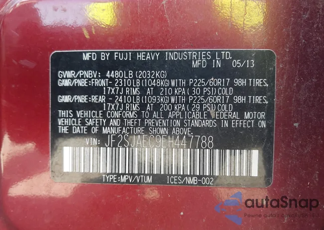 JF2SJAEC9EH447788: 43066653