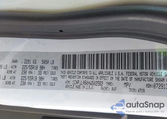 1C4PJLAB0HW502562: 43065786