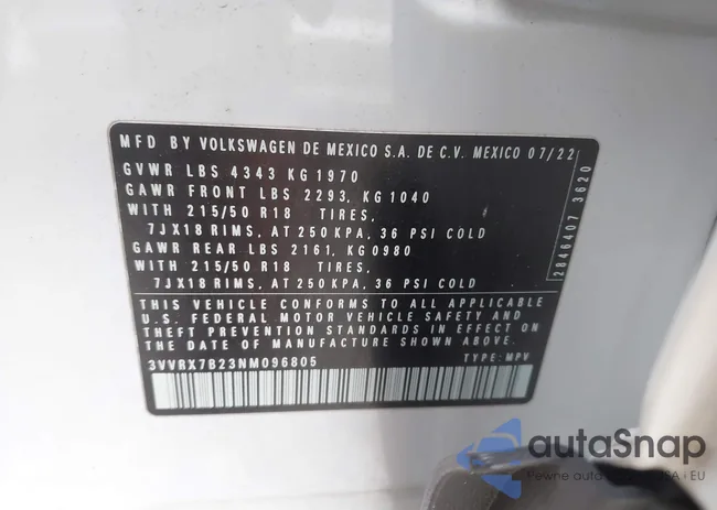 3VVRX7B23NM096805: 43065842