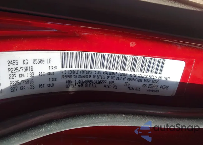 1J4GW48N94C430287: 43065907