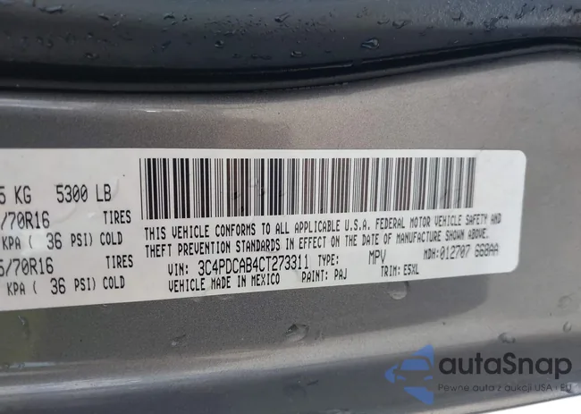 3C4PDCAB4CT273311: 43066043