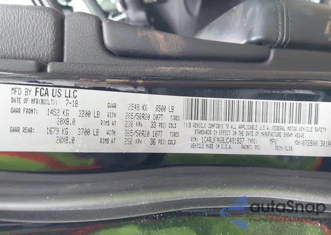 1C4RJFAG8JC491937: 43066091