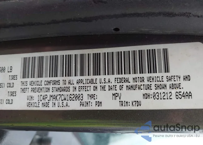 1C4PJMAK7CW162003: 43066097