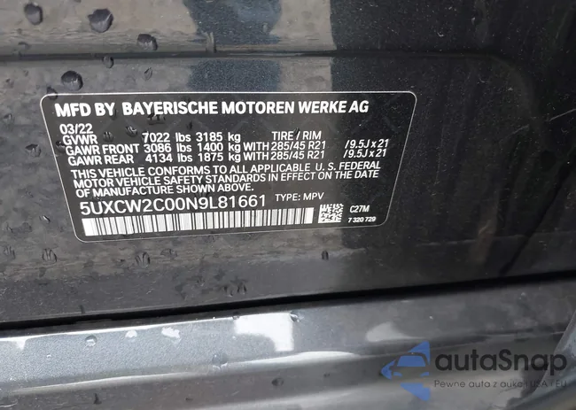 5UXCW2C00N9L81661: 43066170