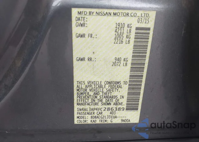 1N4AL3AP4FC286389: 43067261