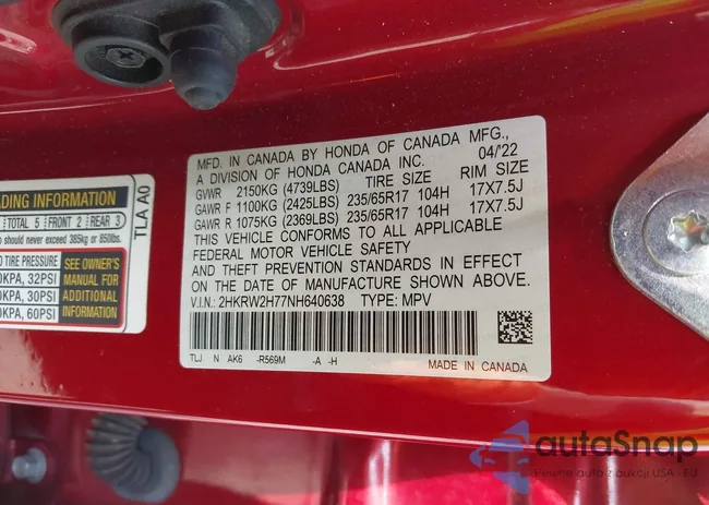 2HKRW2H77NH640638: 43067341