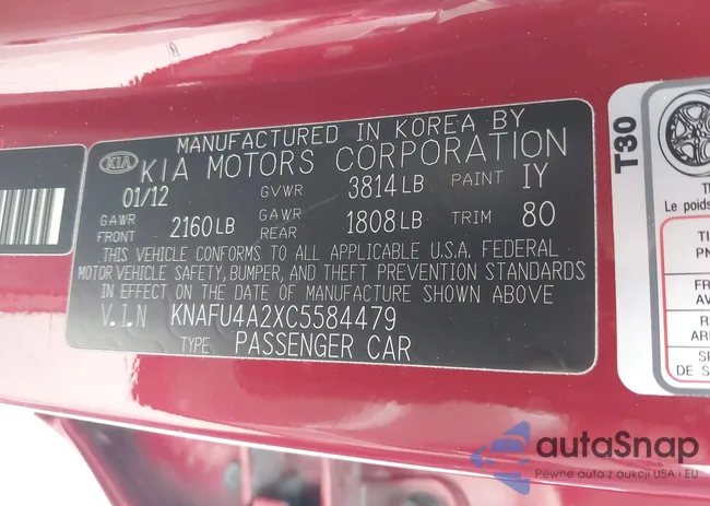 KNAFU4A2XC5584479: 43067488