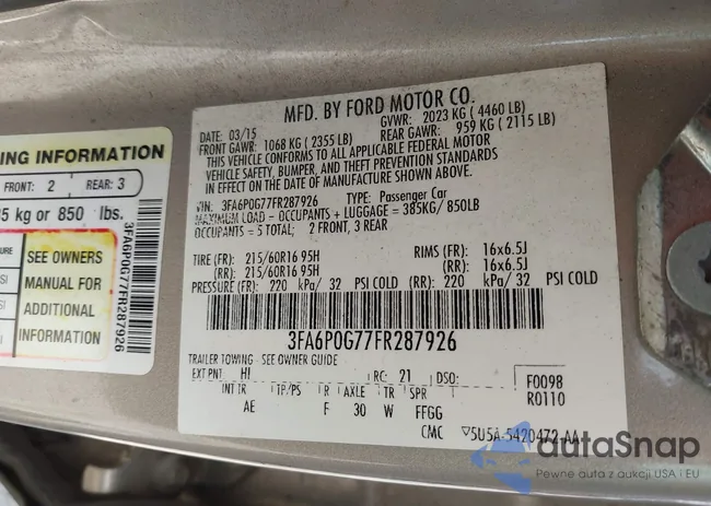 3FA6P0G77FR287926: 43067583