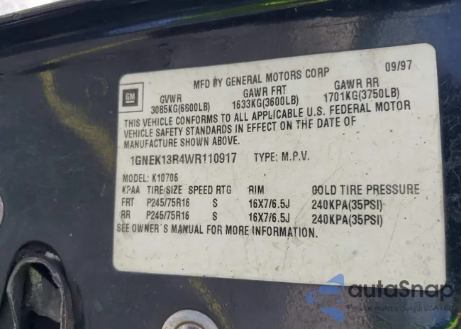 1GNEK13R4WR110917: 43067584