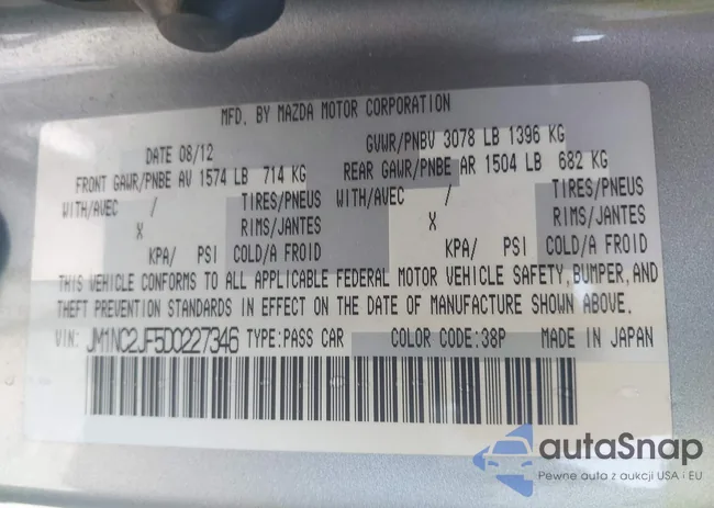 JM1NC2JF5D0227346: 43067696