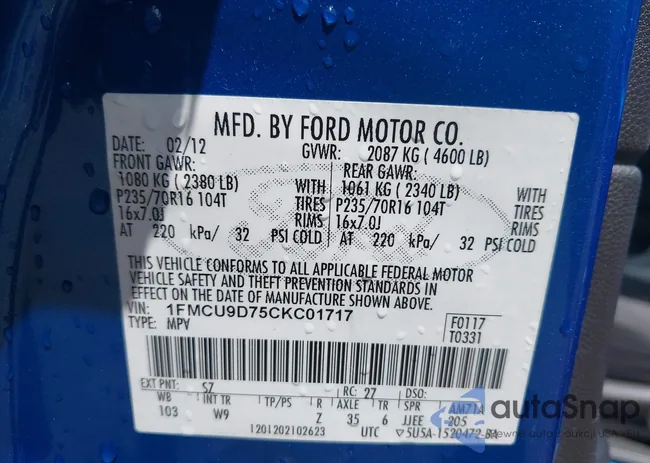 1FMCU9D75CKC01717: 43067771