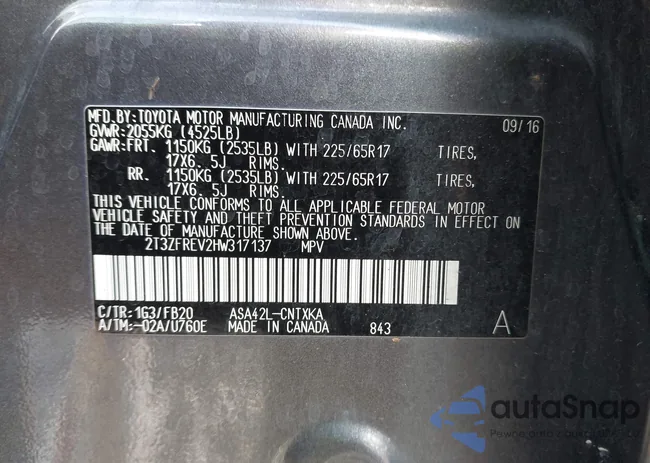 2T3ZFREV2HW317137: 43066895