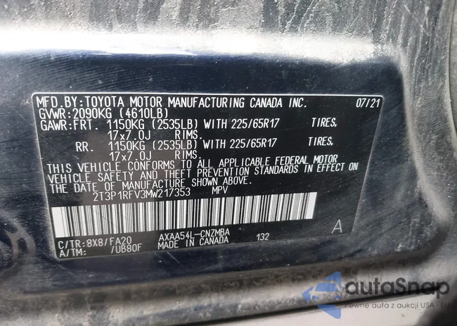 2T3P1RFV3MW217353: 43067040