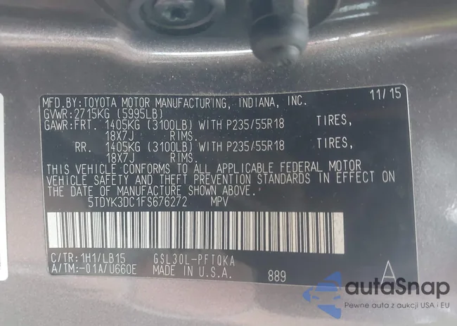 5TDYK3DC1FS676272: 43067069