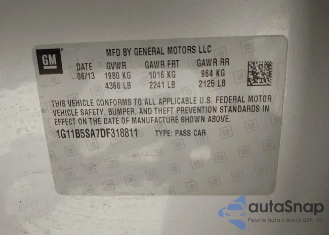 1G11B5SA7DF318811: 43068432