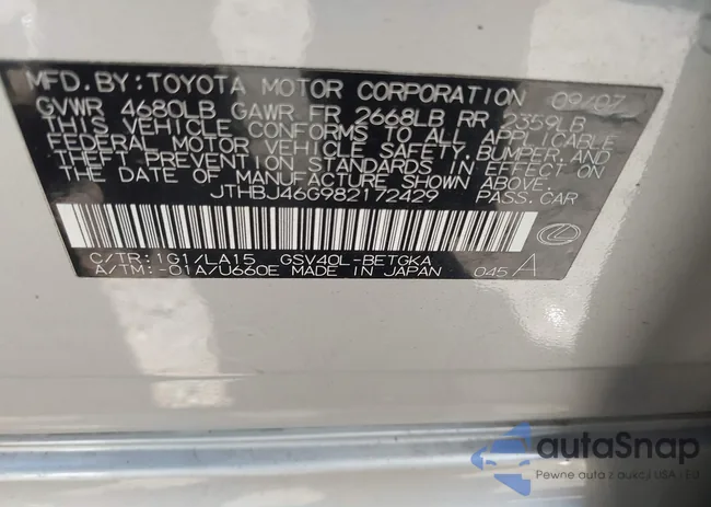 JTHBJ46G982172429: 43068486