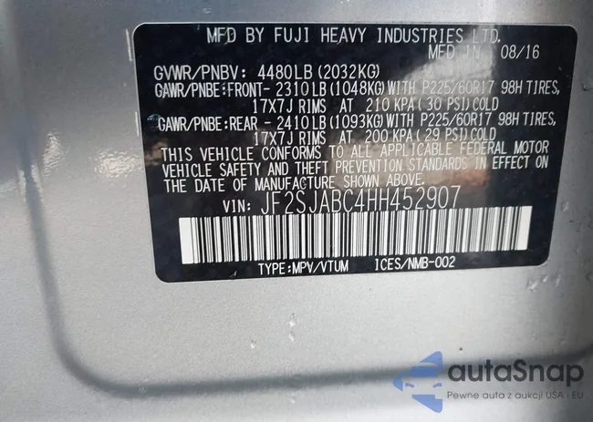 JF2SJABC4HH452907: 43068612