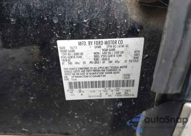 1FMHK7D81CGA46725: 43067943