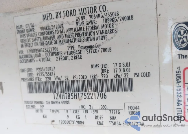 1ZVHT85H175221706: 43067955