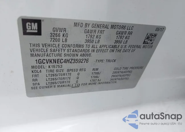 1GCVKNEC4HZ359276: 43068098