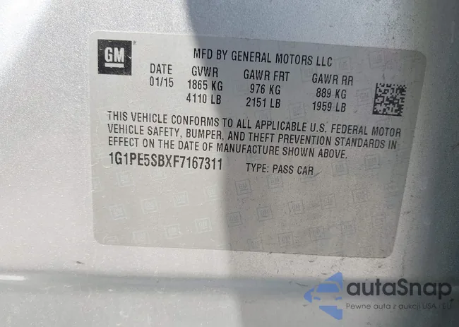 1G1PE5SBXF7167311: 43068101