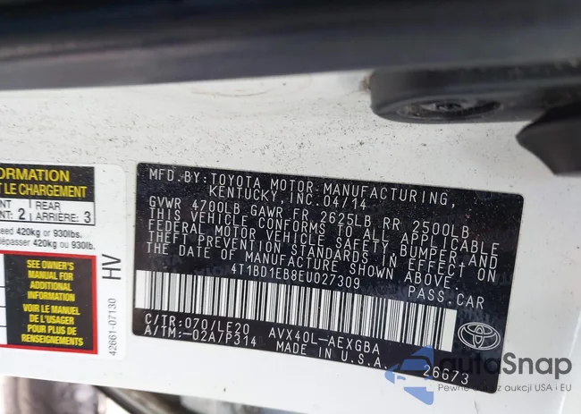 4T1BD1EB8EU027309: 43069185