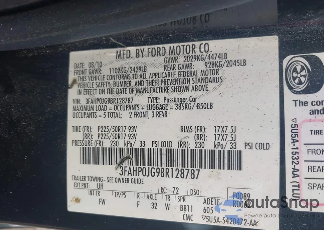 3FAHP0JG9BR128787: 43069419