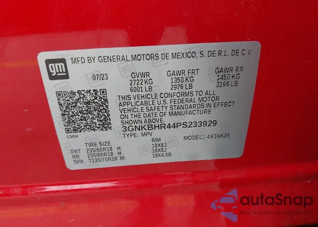 3GNKBHR44PS233929: 43069479