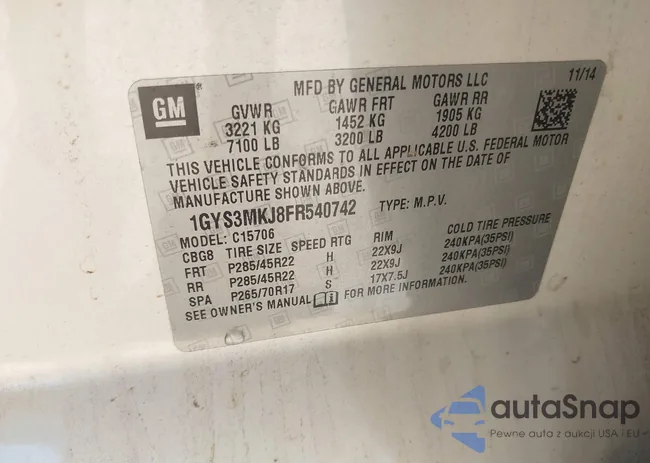 1GYS3MKJ8FR540742: 43069750