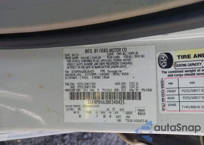 3FAHP0HA3BR340425: 43068778