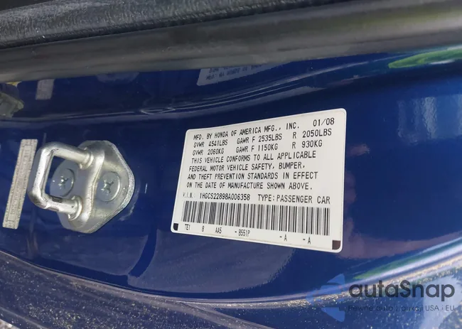 1HGCS22898A006358: 43068859