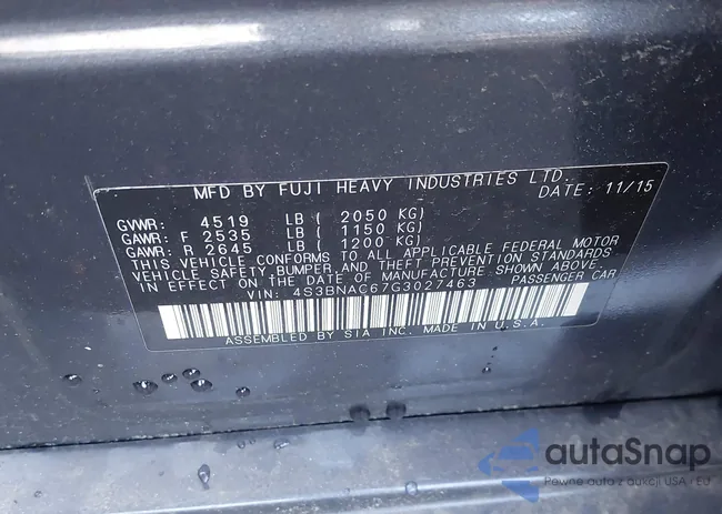 4S3BNAC67G3027463: 43070163