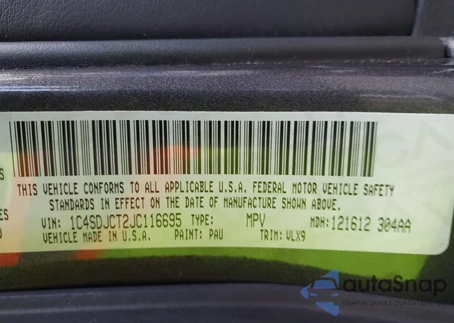 1C4SDJCT2JC116695: 43070365