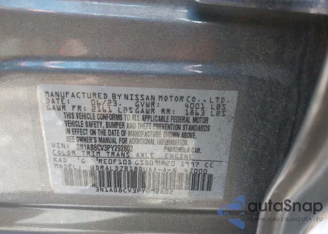 3N1AB8CV3PY292802: 43069809