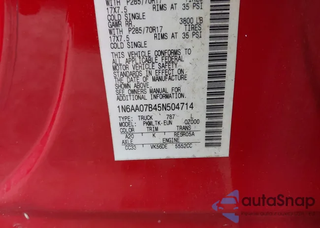 1N6AA07B45N504714: 43069853