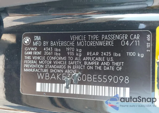 WBAKE3C50BE559098: 43069941