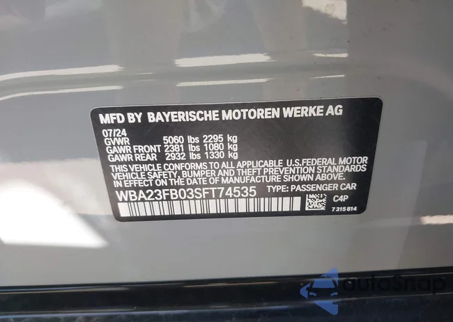 WBA23FB03SFT74535: 43069954