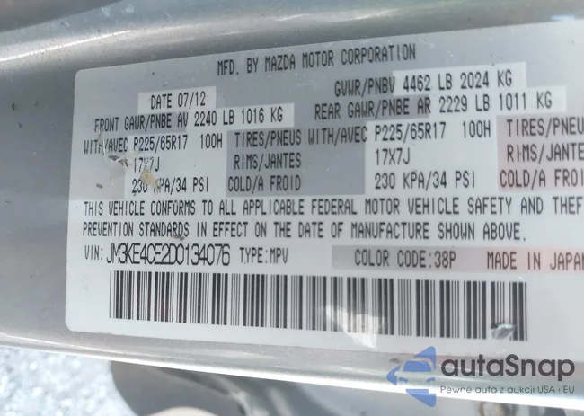 JM3KE4CE2D0134076: 43070020