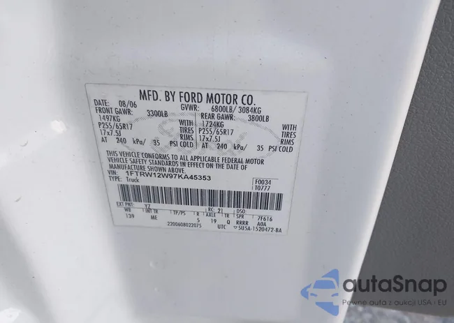 1FTRW12W97KA45353: 43070079