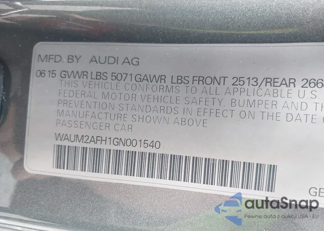 WAUM2AFH1GN001540: 43070101