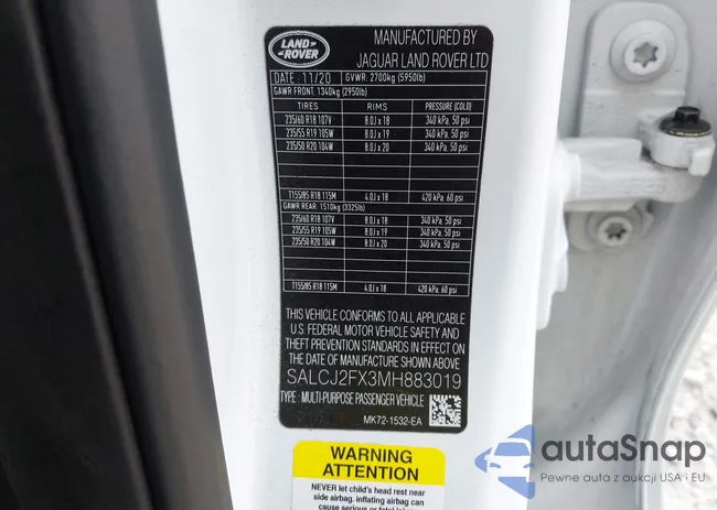 SALCJ2FX3MH883019: 43070107