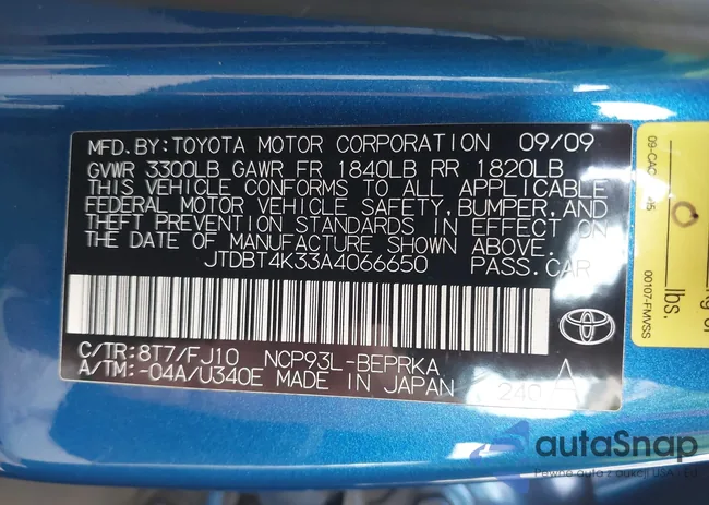 JTDBT4K33A4066650: 43071210