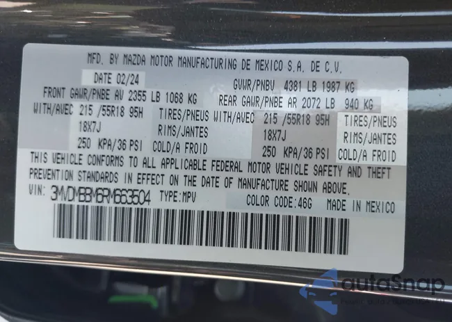 3MVDMBBM6RM663504: 43071306