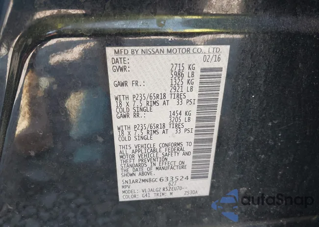 5N1AR2MN8GC633524: 43071334