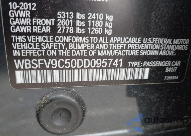 WBSFV9C50DD095741: 43071345